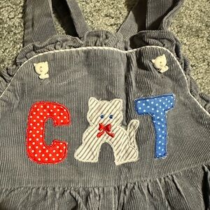 VTG 80s Corduroy Overalls CAT with cat buttons girls 2T Tiny Tots Original